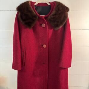 Sycamore Mink Fur collar overcoat